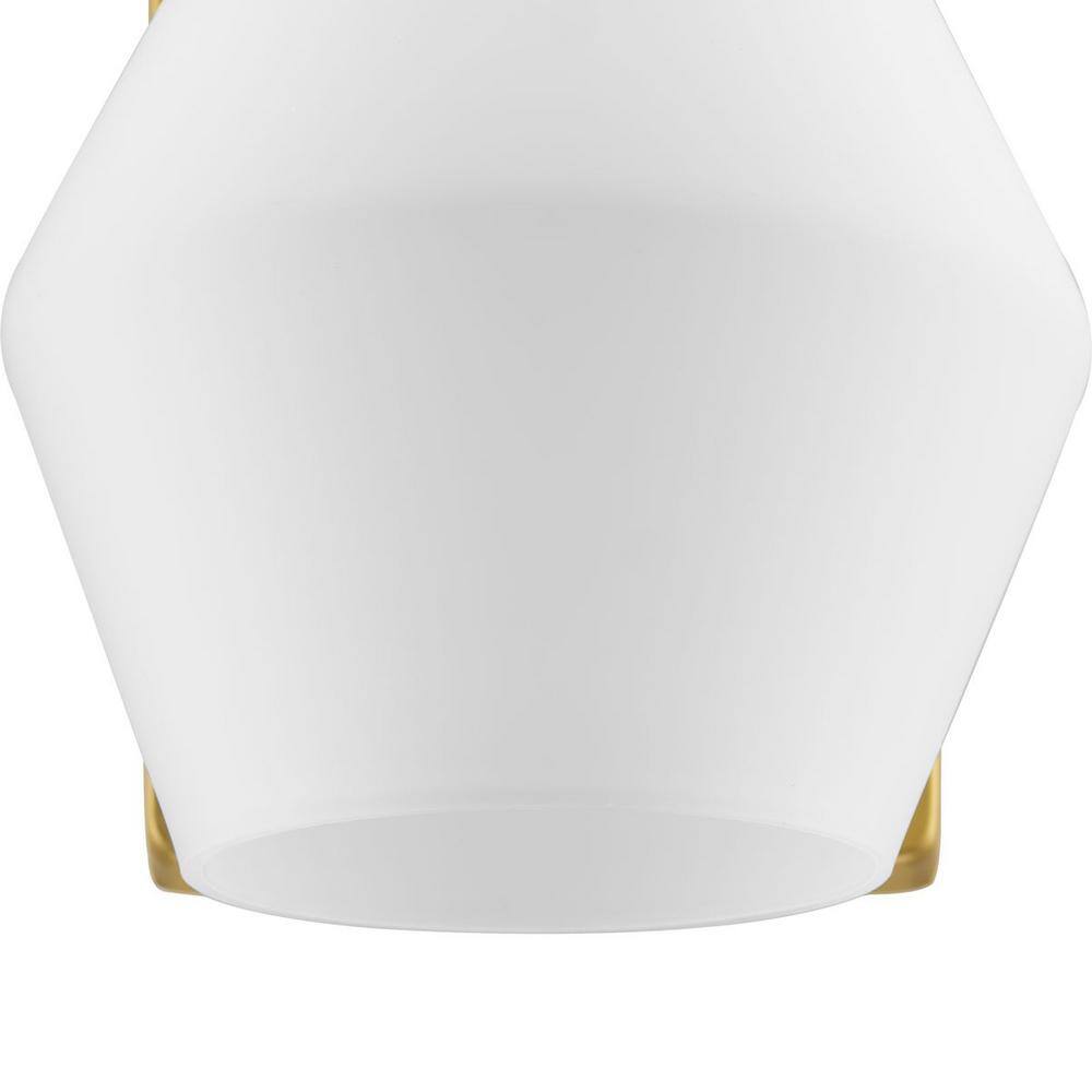 Brushed Gold and Opal Glass Vanity Light
