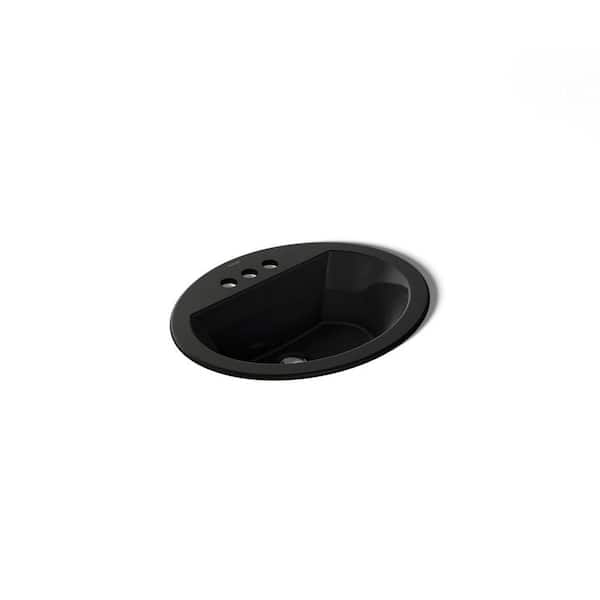 Bryant 20.1 in. x 16.5 in. Drop-In Bathroom Sink in Black Black Vitreous China