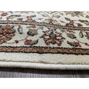 Como Ivory 3 ft. x 5 ft. Traditional Oriental Floral Area Rug