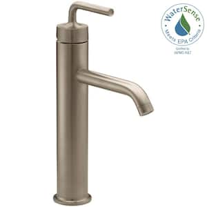 Purist Single-Handle Single Hole Low-Arc Bathroom Vessel Bathroom Faucet in Vibrant Brushed Bronze
