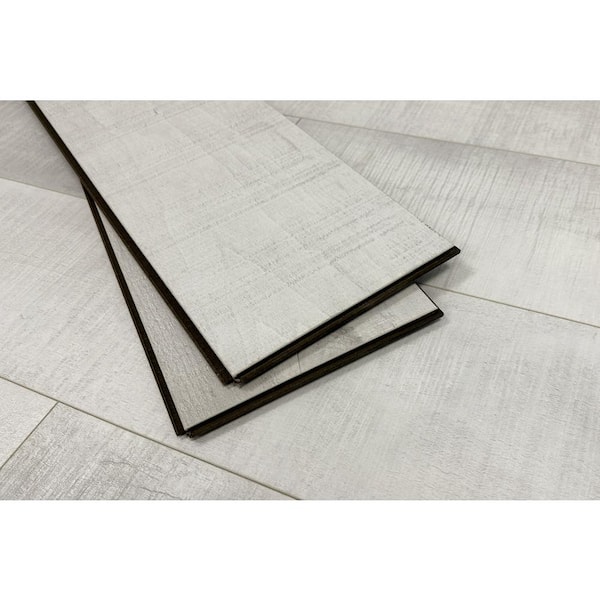 Take Home Sample - Summa Pristine White 7.75 in. W HDF Waterproof AC5 Click Lock Laminate Wood Flooring