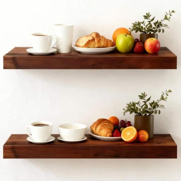 23.6 in.W x 7.9 in.D Solid Pine Floating Shelves,with Heavy-Duty