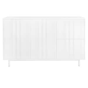 47.2 in. W x 15.7 in. D x 29.5 in. H White Linen Cabinet with 2-Doors, 2-Drawers, Adjustable Shelf