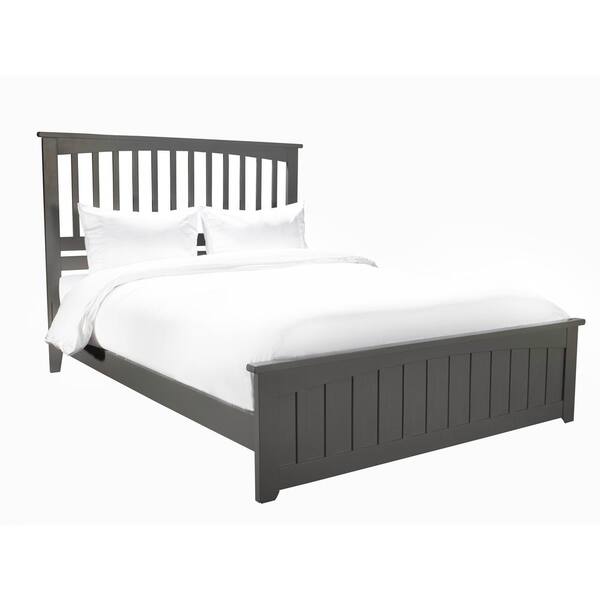 AFI Mission Grey Queen Solid Wood Frame Low Profile Platform Bed with