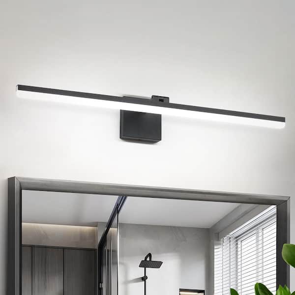 31.5 in. 1 Light Black LED Vanity Light Bar with Adjustable and Dimmable 5500K Light