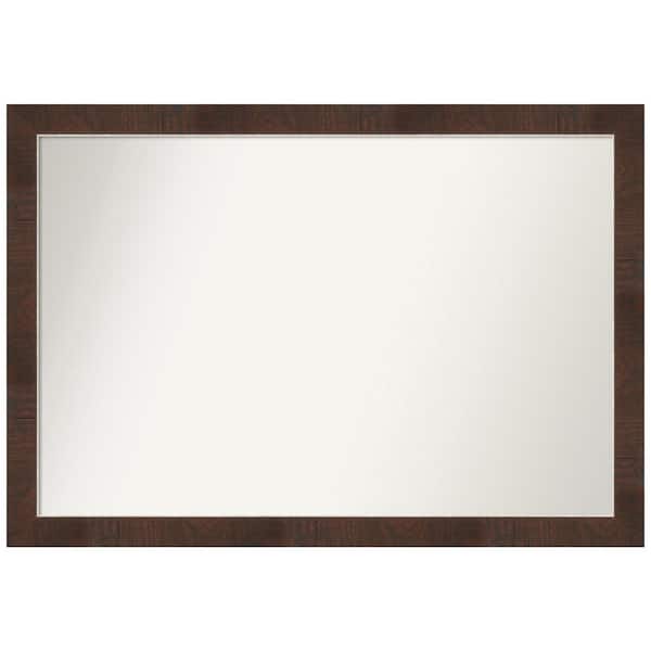 Amanti Art Wildwood Brown Narrow 39.25 in. W x 27.25 in. H Non-Beveled Bathroom Wall Mirror in Brown