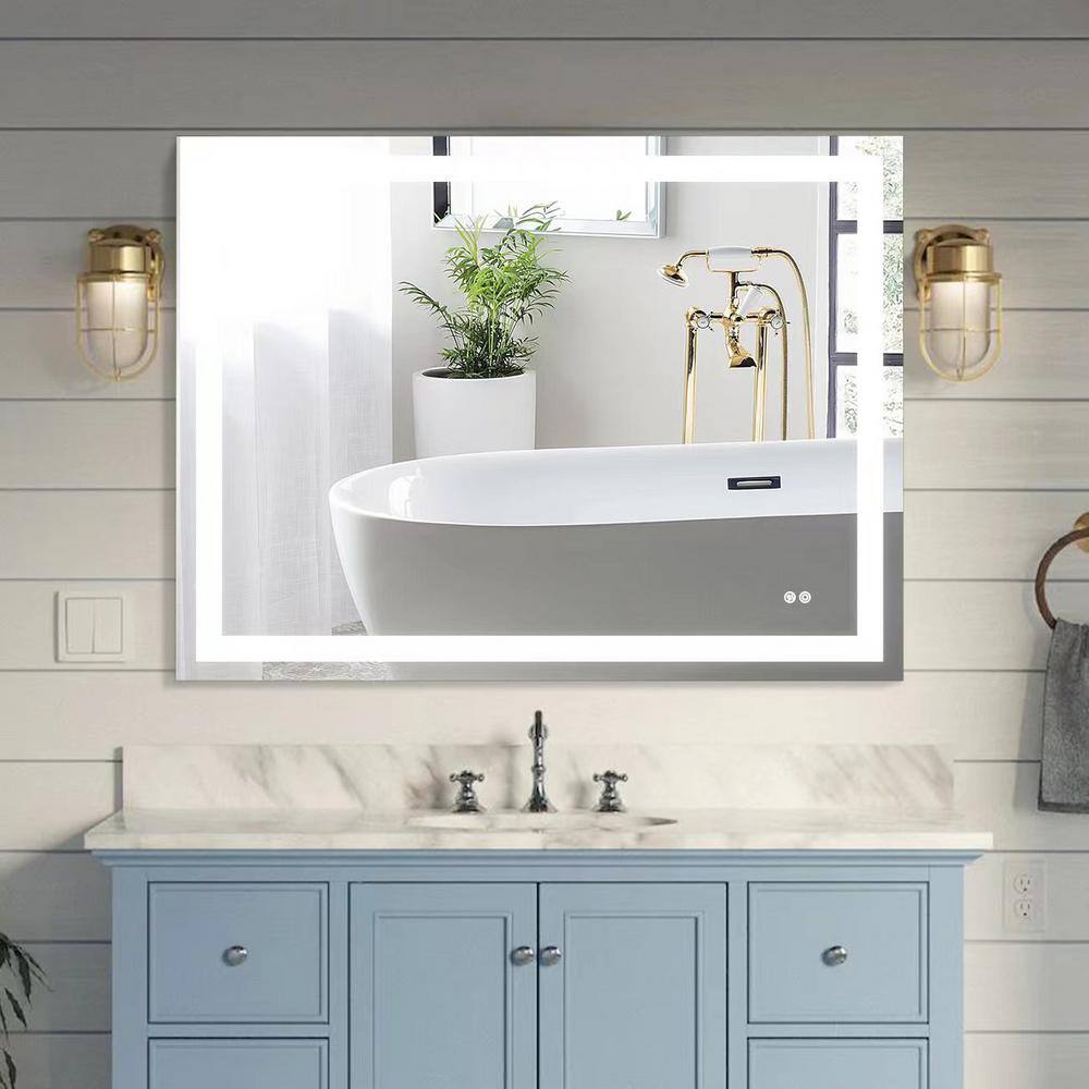 ANGELES HOME 48 in. x 36 in. Large Bath Vanity Mirror with Lights MEMR2436FLA The Home Depot
