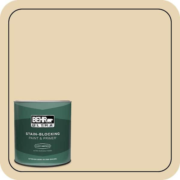 BEHR ULTRA 1 qt. #ICC-93 Champagne Gold Extra Durable Semi-Gloss Enamel Interior Paint & Primer
