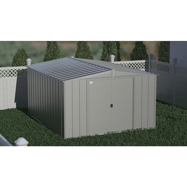 Arrow Classic 10 ft. W x 12 ft. D Charcoal Metal Shed, 115 sq. ft.