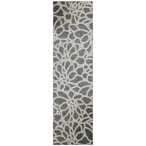 Chantille Machine Washable Indoor/Outdoor Abstract ACN2412 Gray 2 ft. x 7 ft. Runner Rug