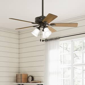 Swanson 44 in. Indoor New Bronze Standard Ceiling Fan with LED Bulbs Included