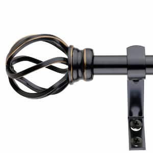Cage 28 in. - 48 in. Adjustable Curtain Rod 5/8 in. in Antique Bronze with Finial