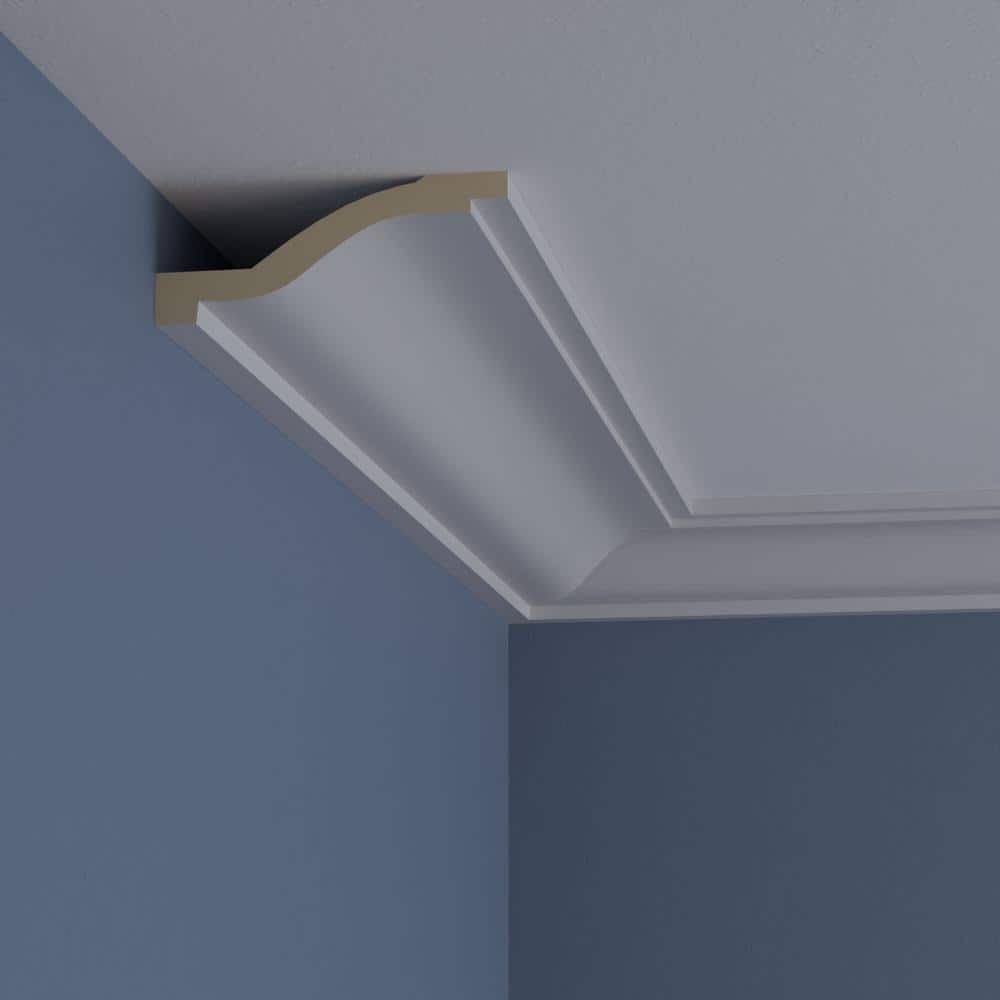 Primed White Polyurethane Smooth Crown Moulding 94.5"