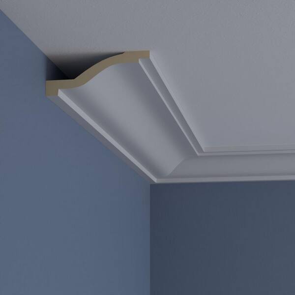 Ekena Millwork 5-3/8 in. x 2-1/8 in. x 94-1/2 in. Foster Smooth Crown Moulding