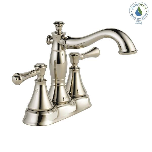 Delta Cassidy 4 in. Centerset 2-Handle Bathroom Faucet with Metal
