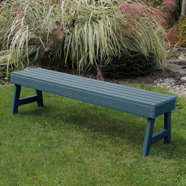 Highwood Weatherly 60 in. 2-Person Nantucket Blue Recycled Plastic Outdoor Picnic Bench