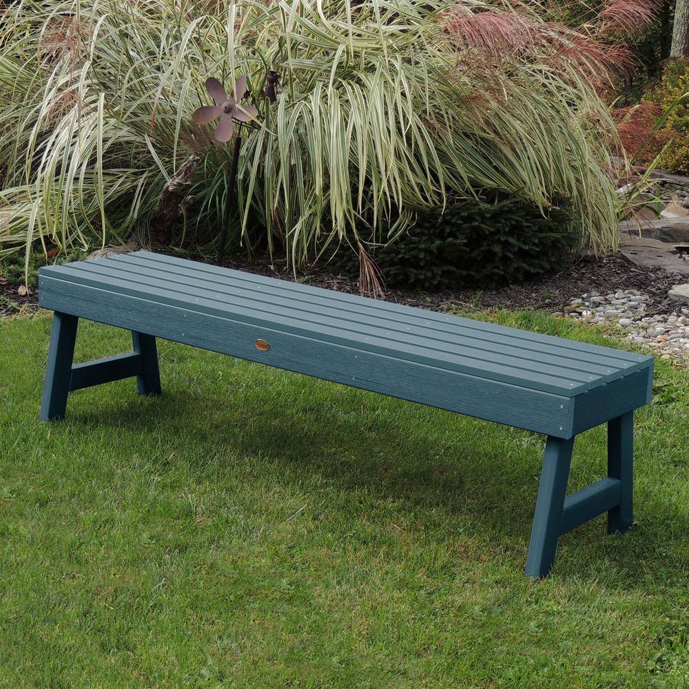 Nantucket Blue Modern Plastic Picnic Bench, 5ft Portable