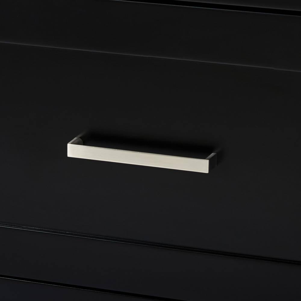 Hamlet Black 66" Freestanding Single Vanity Cabinet with Nickel Hardware