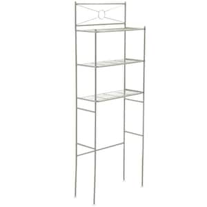 23-3/5 in. W x 64-3/5 in. H x 12-1/2 in. Metal 3-Shelf Over the Toilet Storage Space Saver in Satin Nickel