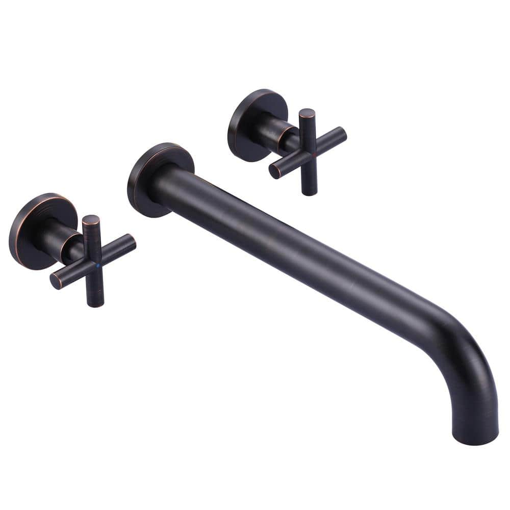 2-Handle Wall-Mount Roman Tub Faucet with Long Spout Reach Solid Brass Valve in. Oil Rubbed Bronze price history on PriceWatchPro
