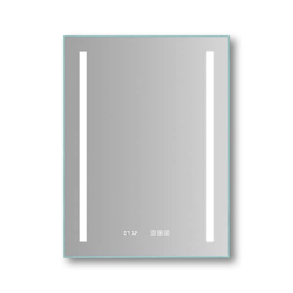Unbranded 32 in. W x 24 in. H Rectangular Frameless Anti-Fog Wall-Mounted Bathroom Vanity Mirror in Silver