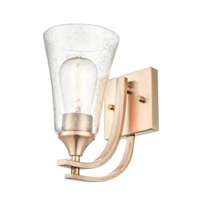 Natalie 1-Light 5 in. Modern Gold Hardwired Wall Sconce (1-Pack)