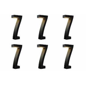 18 in. Black Solar Pathway Lights, Waterproof LED Landscape Garden Torch for Yard, Driveway, Patio 6-Pack