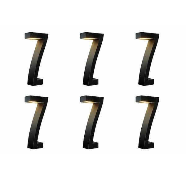 18 in. Black Solar Pathway Lights, Waterproof LED Landscape Garden Torch for Yard, Driveway, Patio 6-Pack