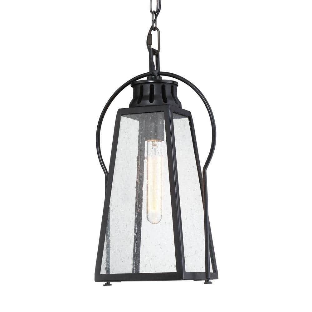 Minka Lavery Halder Bridge 1-Light Sand Black Outdoor Pendant Light ...