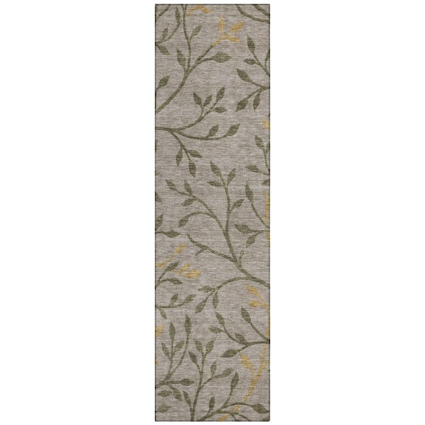 Chantille Machine Washable Indoor/Outdoor Abstract ACN3024 Taupe 2 ft. x 7 ft. Runner Rug