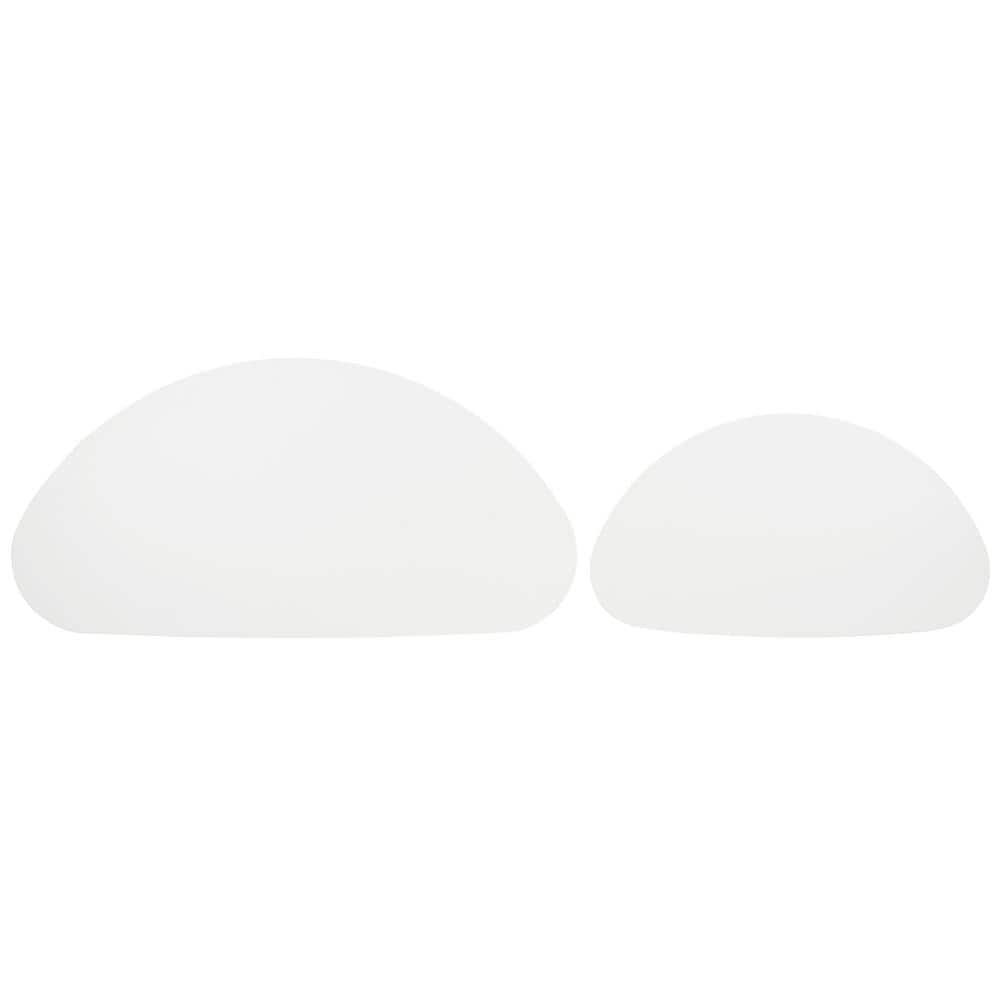 Olida Transitional Oval Double Coffee Table in White and Natural Wood