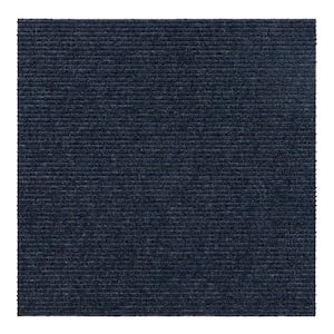 Wide Wale - Ocean - Blue Commercial/Residential 18 x 18 in. Peel and Stick Carpet Tile Square (22.5 sq. ft.)
