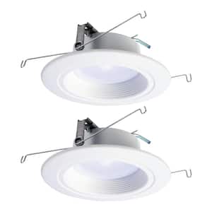 RL 5 in. and 6 in. 2700K to 5000K 665 Lumens White Integrated LED Recessed Ceiling Light Trim at Selectable CCT (2-Pack)