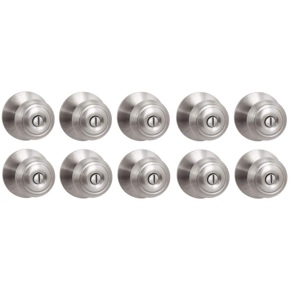 Hartford Satin Nickel Bed/Bath Door Knob (10-Pack)