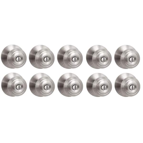 Defiant Hartford Satin Nickel Bed/Bath Door Knob (10-Pack)