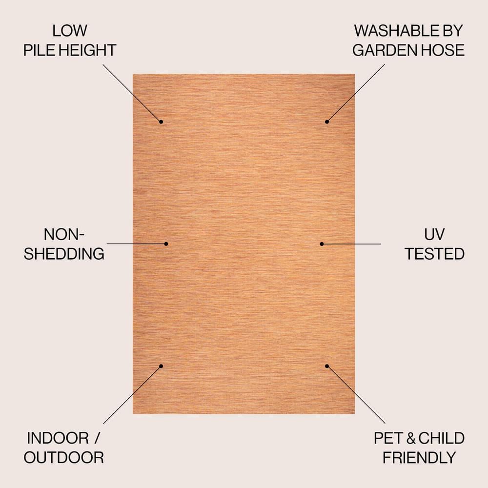 Ethan Modern Flatweave Orange Synthetic 8' x 10' Area Rug