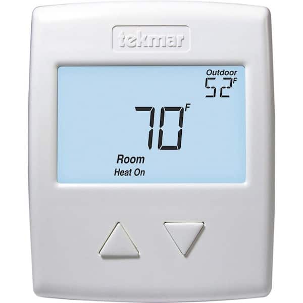 tekmar 518 - Digital Non-Programmable 1-Stage Heat Thermostat in White