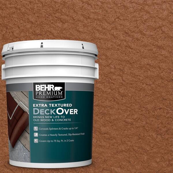 BEHR Premium Extra Textured DeckOver 5 gal. #SC-122 Redwood Naturaltone Extra Textured Solid Color Exterior Wood and Concrete Coating
