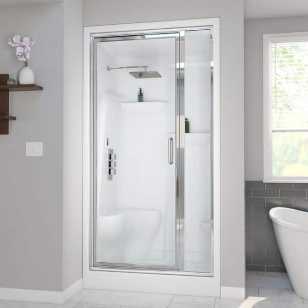 Aquatic Lomita 4836 Steam Shower Enclosure in White, Right Drain, Chrome