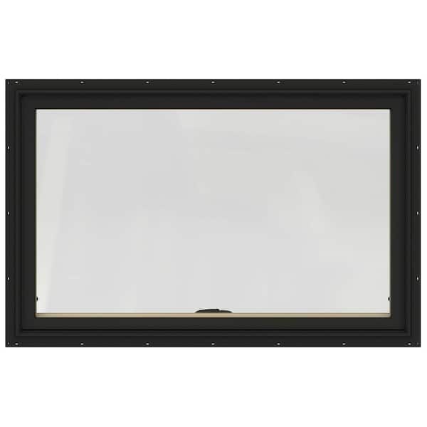 JELD-WEN 48 in. x 30 in. W-2500 Series Bronze Painted Clad Wood Awning Window w/ Natural Interior and Screen