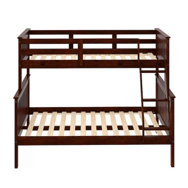 Donco Kids Cappuccino Pine & Brown Wood Twin & Full Mission Bunk