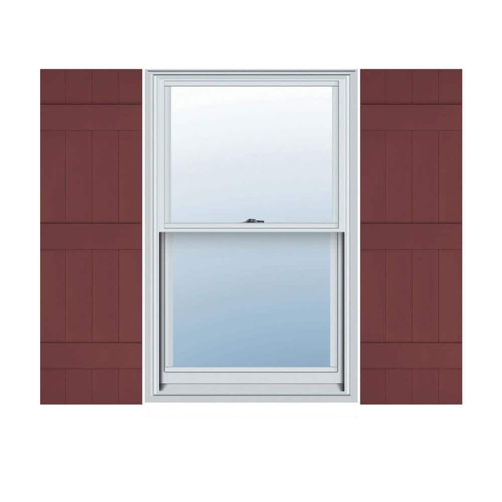 Wineberry Vinyl Board and Batten Shutters, 14"W x 59"H