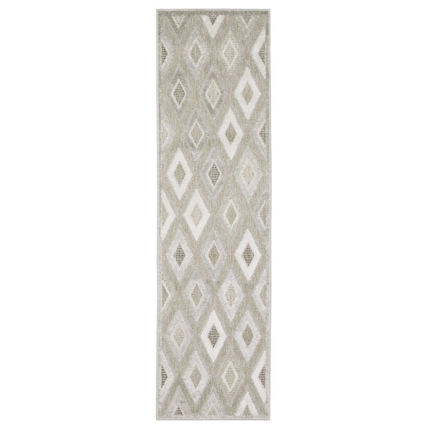 2 X 8 Beige, Gray Solid Color Washable Area Rug Runner Rug