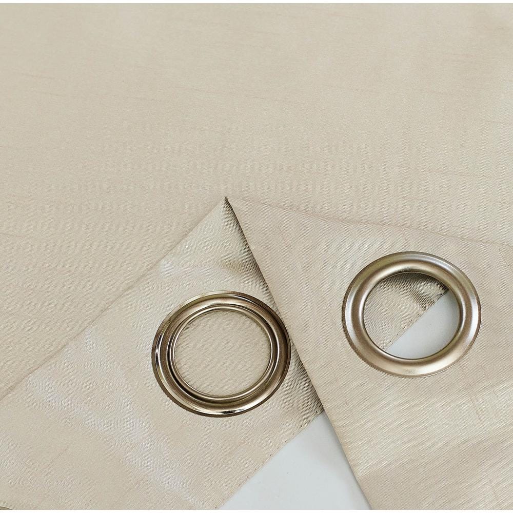 Wheat Faux Silk Blackout Grommet Curtain Panel 95"