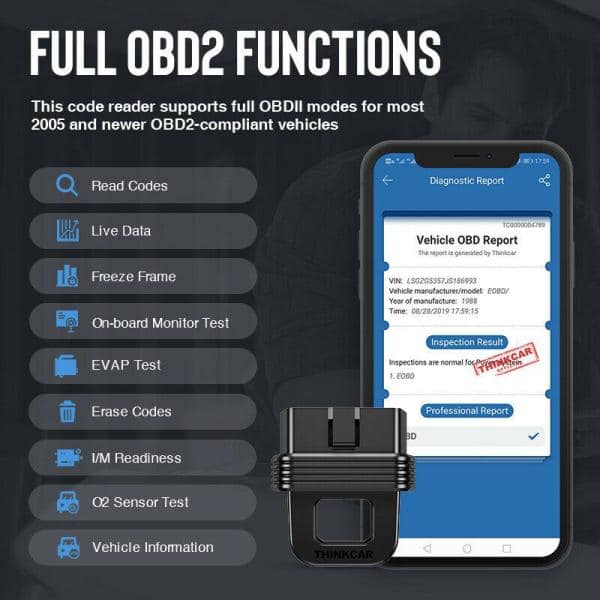 THINKCAR OBD2 Scanner THINKCHECK OBD60 for Car Scanner Tool Check