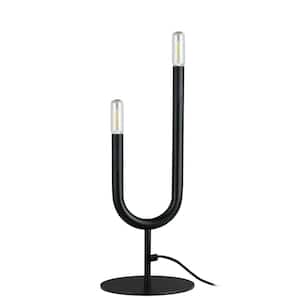 Wand 16.5 in Matte Black Modern Table Lamp