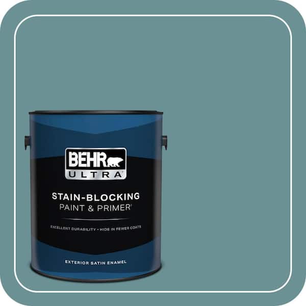 BEHR ULTRA 1 gal. #T15-16 Blue Clay Satin Enamel Exterior Paint & Primer