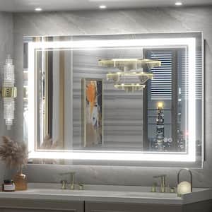 48 in. W x 32 in. H Rectangular Frameless 192 LEDs/m Front Lighted Anti-Fog Tempered Glass Wall Bathroom Vanity Mirror