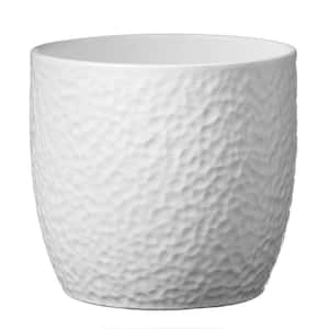 Ellory 6.3 in. x 6.3 in. D x 5.9 in. H Small Matte White Ceramic Pot