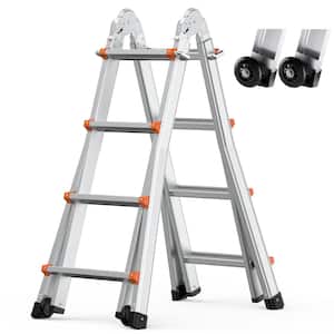 Telescoping Ladder a Frame, 15 ft. Aluminum Extension Ladder, Portable Collapsible RV Ladder Reach Multi-Position